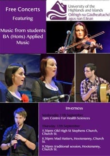 Applied Music Inverness Poster - Student take to town